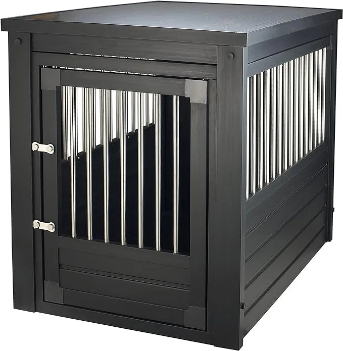 New Age Pet ECOFLEX Dog Crate End Table - Furniture-Style Pet Crate for Crate Trained Dogs - Stainless Steel Tubing & a La...