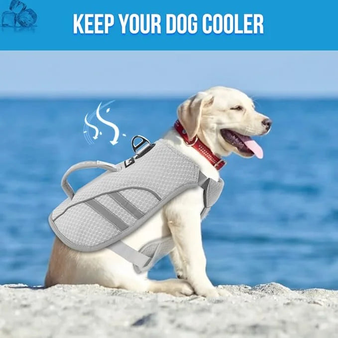 SlowTon Dog Cooling Vest - Cooling Shirt for Dogs, Evaporative Instant Cooling Vest Harness with Ice Pack Pocket, Lightwei...