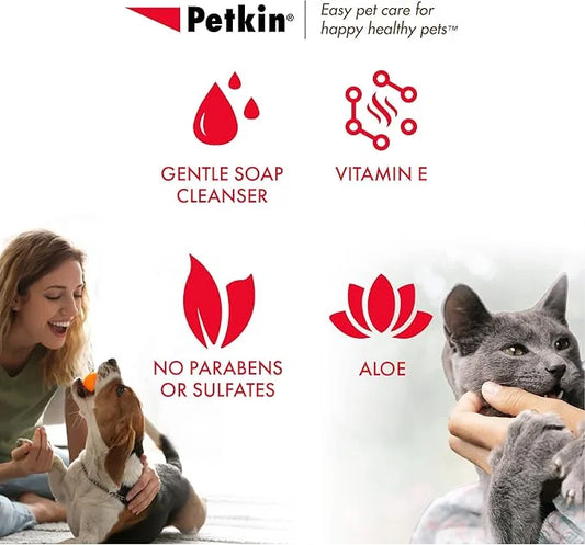 Petkin Mega PetWipes, 200 Wipes - Grooming Pet Wipes for Dogs and Cats - for Face, Paws, Ears, Body and Eye Area - Super C...