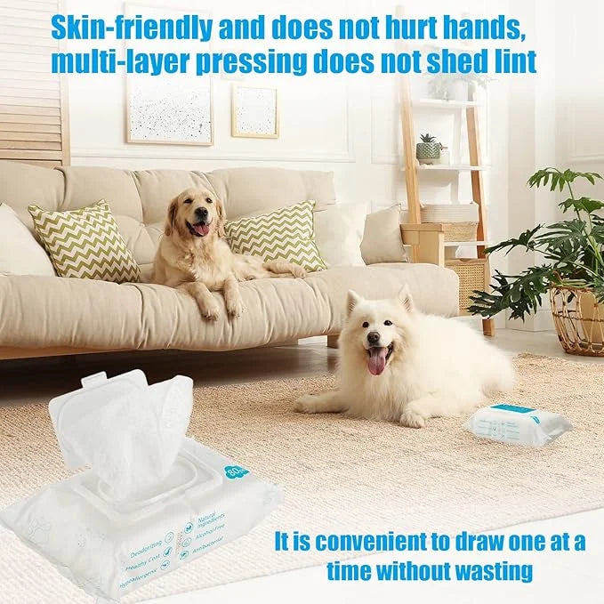 Treela 10 Packs of 800 Dog Wipes Pet Wipes Cat Grooming Supplies for Paws, Butt, Ear, Skin, Eye, Body Cleaning Bath Stain ...