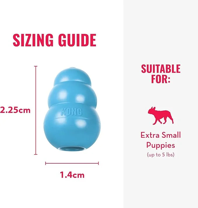 KONG Puppy - Natural Teething Rubber Chew Toy for Dogs - Stuffable Dog Toy for Extended Playtime - Chew & Fetch Toy for Pu...