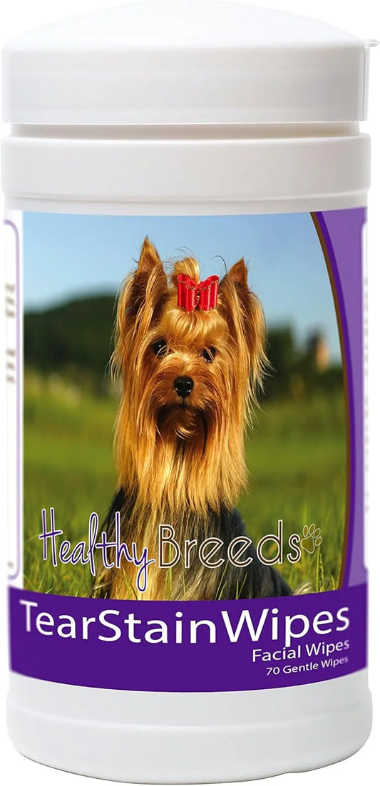 Healthy Breeds Yorkshire Terrier Tear Stain Wipes 70 Count - Product Image