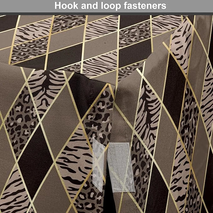 Lunarable Contemporary Brown Dog Crate Cover, Rhomb Check Pattern with Animal Skins, Easy to Use Pet Kennel Cover for Smal...