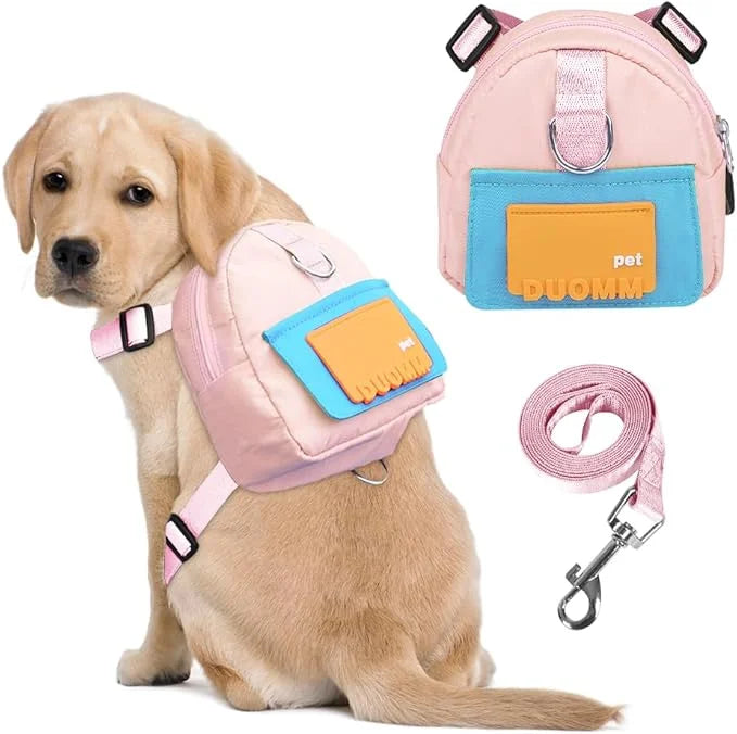 Dog Backpack for Small Dogs to Wear,Cute Pet Puppy Harness Backpacks with Leash Adjustable Dog Self Carrier Bag for Travel...