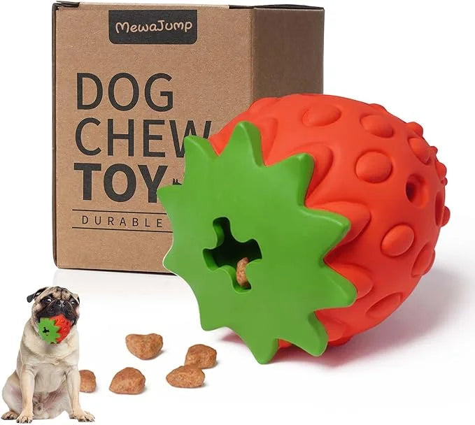 MewaJump Dog Puzzle Toys, Rubber Dog Chew Toys,Treat Food Dispensing Dog Toys for Teeth Cleaning, Dog Ball Toy, Interactiv...