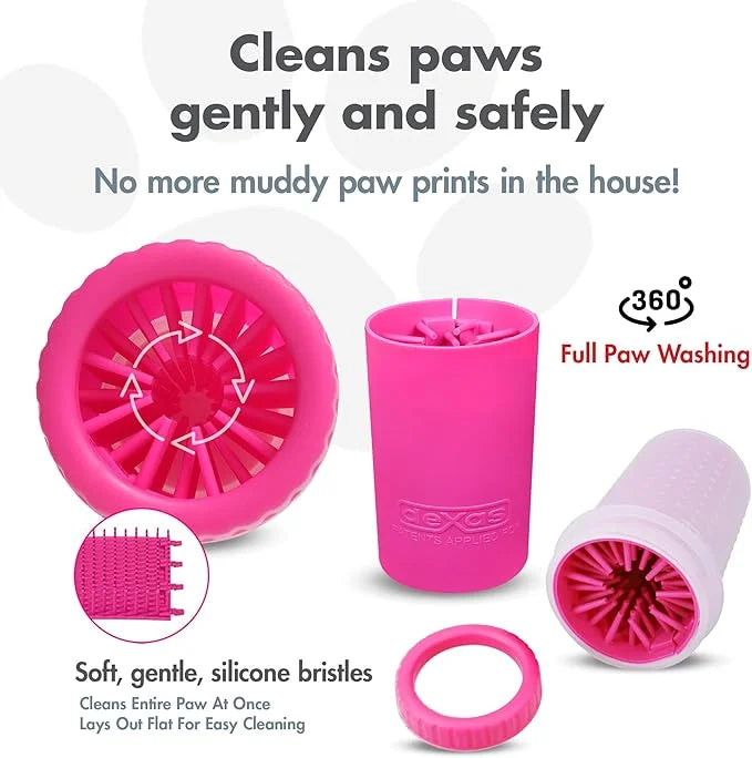 Dexas Pink Medium Dog Paw Cleaner, MudBuster - Premium Quality Pet Supplies and Dog Accessories for Dogs, Easy to Use, Mes...