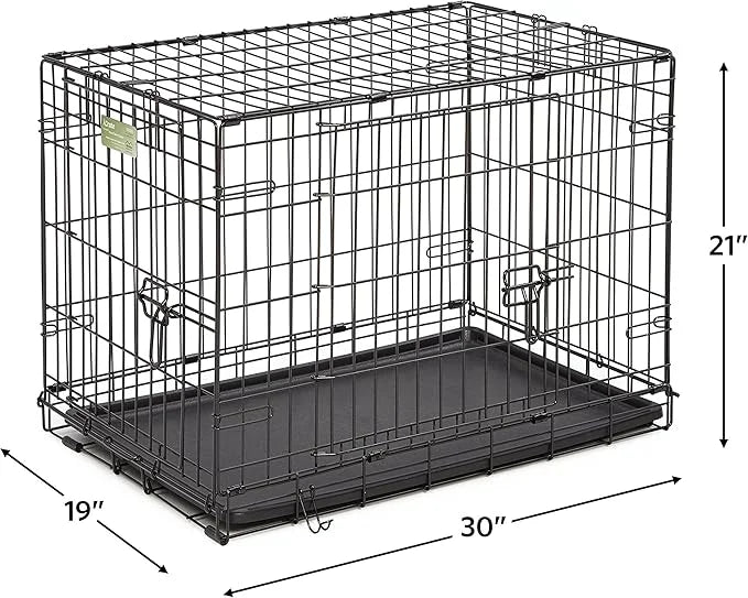 Midwest Homes for Pets 1530DD-KIT 2 Door iCrate Pet Bed, Cover & 2 Bowls, 30" Kit/Medium Dog Breed - Product Image