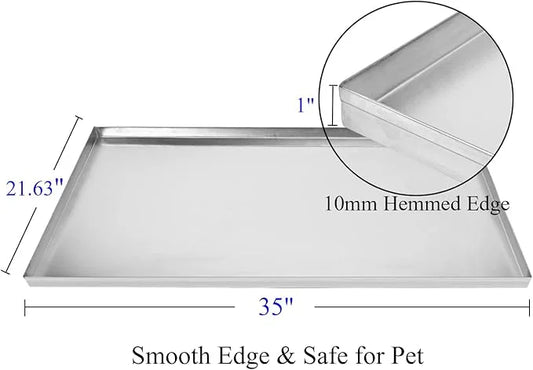 35x21.63x1 Replacement Tray for Dog Crate, Stainless Steel, Chew-Proof and Crack-Proof Dog Kennel Tray Replacement - Produ...