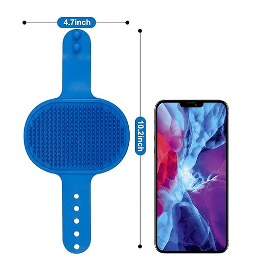 2 Pack Dog Grooming Brush, Premium Pet Bath Brush with Adjustable Ring Handle for Bathing - Massaging -Hair Removal - on W...