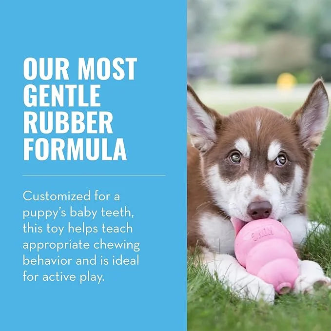 KONG Puppy - Natural Teething Rubber Chew Toy for Dogs - Stuffable Dog Toy for Extended Playtime - Chew & Fetch Toy for Pu...