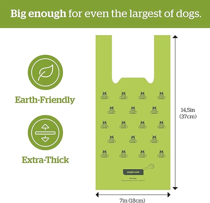 Pogi's 900 Dog Poop Bags w/Handles and 100 Plant-based Grooming Wipes Bundle - Product Image
