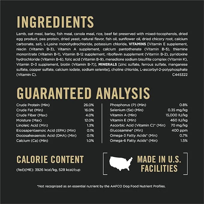 Purina Pro Plan Sensitive Skin and Sensitive Stomach Dog Food Lamb and Oat Meal Formula - 4 lb. Bag - Product Image