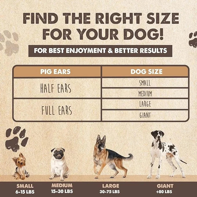 Mighty Paw Half Pig Ears for Dogs - All Natural Single Ingredient Pig Ear Treat - Better Than Rawhide Snacks for Puppies a...