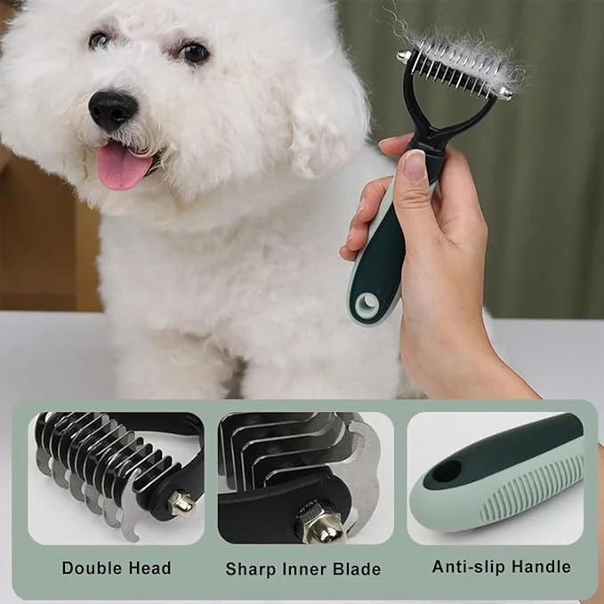 Pet Nail Clippers Trimmer and Grooming Kit, 8 Pieces Pet Grooming Kit - Dematting Comb,Slicker Brush,dog nail trimmer,coll...