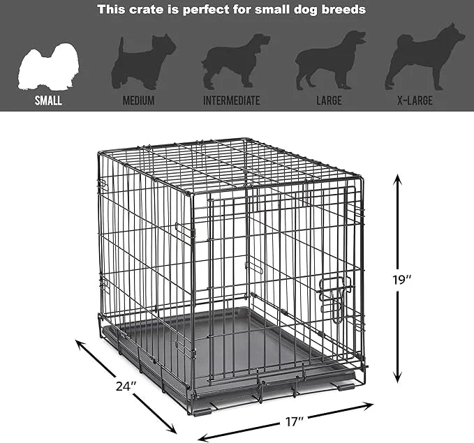 New World Newly Enhanced Single Door New World Dog Crate, Includes Leak-Proof Pan, Floor Protecting Feet, & New Patented F...