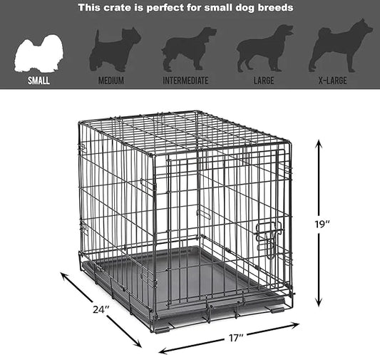 New World Newly Enhanced Single Door New World Dog Crate, Includes Leak-Proof Pan, Floor Protecting Feet, & New Patented F...