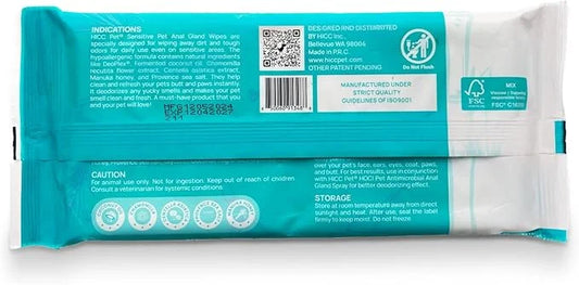 HICC PET Wipes for Dogs & Cats, Cleansing Deodorizing & Soothing Allergy Infections Anal Gland Pets Wipes with Coconut Oil...