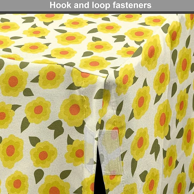 Lunarable Daffodil Dog Crate Cover, Retro Abstract Small Bedding Plants Flourishing Meadow Girls Design, Easy to Use Pet K...