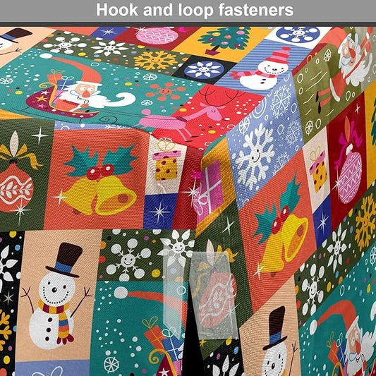 Lunarable Christmas Dog Crate Cover, Modern Design Theme Funny Xmas Winter Patterns Theme, Easy to Use Pet Kennel Cover fo...