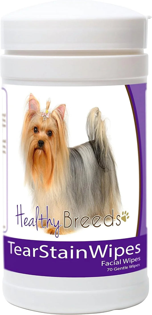 Healthy Breeds Yorkshire Terrier Tear Stain Wipes 70 Count - Product Image