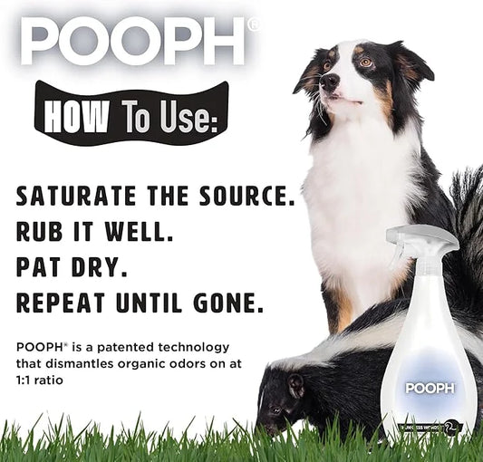 POOPH® Skunkless Wonder™ Spray | High-Potency Skunk Odor Eliminator Works on Pets, Fur, Clothing, Furniture & Items – Unsc...