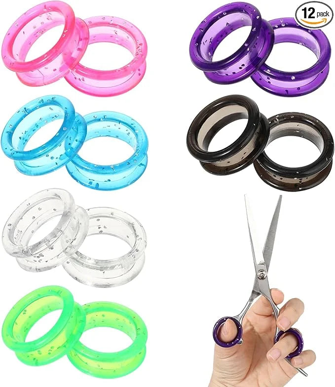 12 PCS Scissors Finger Rings Soft Silicone Scissors for Pet Grooming Scissors Accessories for Animal Hair Cutting Thumb In...