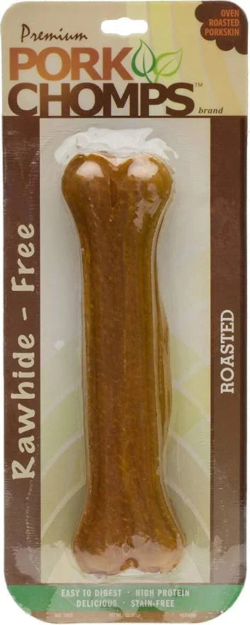 Premium Pork Chomps Roasted Pressed Bone Dog Chew, 7 Inch, 10 Pack - Product Image