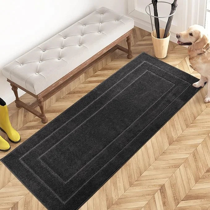 PURRUGS Dirt Trapper Door Mat 24" x 59.5", Non-Slip/Skid Machine Washable Entryway Rug, Dog Door Mat, Super Absorbent Welc...