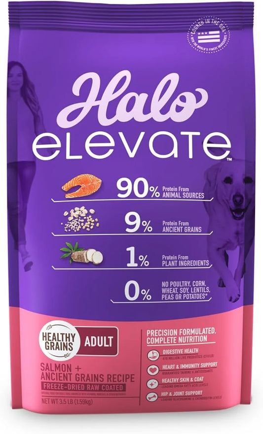 HALO Elevate Dry Dog Food, Healthy Grains Salmon Recipe, 3.5lb - Product Image