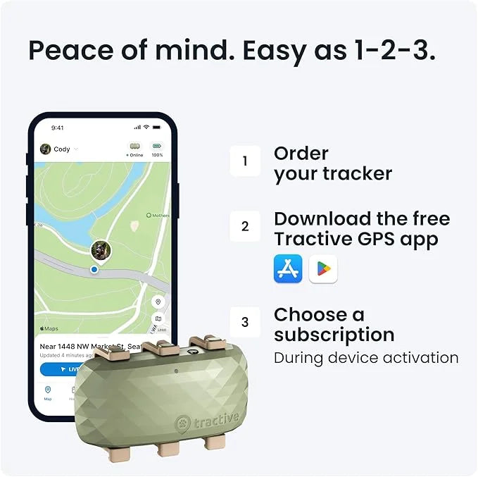 Tractive XL GPS Dog Tracker (50 lbs+) | Real-time Pet Location Tracker | Health & Wellness Alerts | Virtual Fence for Dogs...