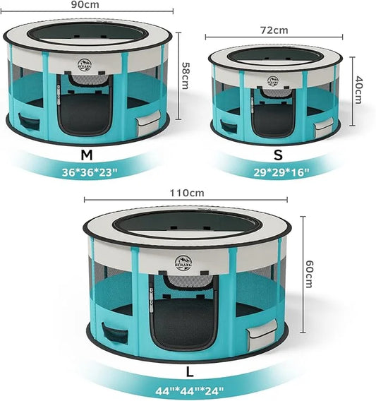 Playpen for Dogs, 44"*44"*24" Large Foldable Pet Play Pens Indoor Outdoor Exercise Pen with Carrying Case Food Bowl for Ca...