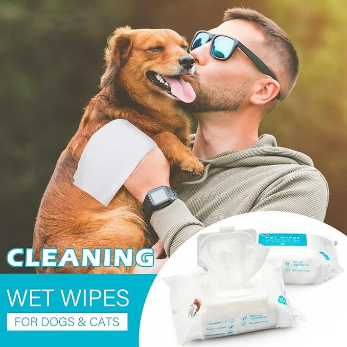 Treela 10 Packs of 800 Dog Wipes Pet Wipes Cat Grooming Supplies for Paws, Butt, Ear, Skin, Eye, Body Cleaning Bath Stain ...