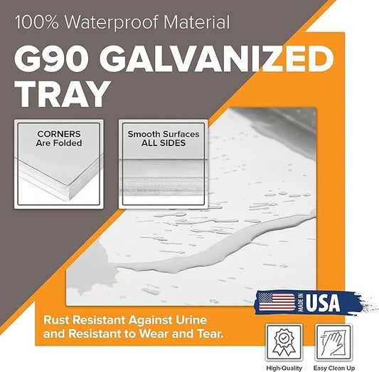 (Galvanized, 23.25" L X 17.25" W X 1") Frisco Metal Replacement Crate Tray for Heavy Duty Single and Double Door Dog Crate...