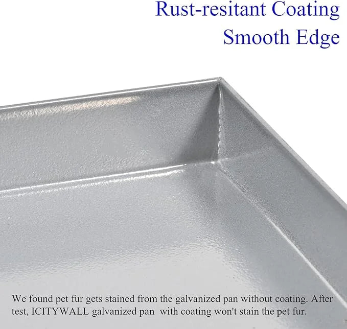 41x27.38x1 Replacement Tray for Dog Crate, Galvanized, Chew-Proof and Crack-Proof Dog Kennel Tray Replacement - Product Image