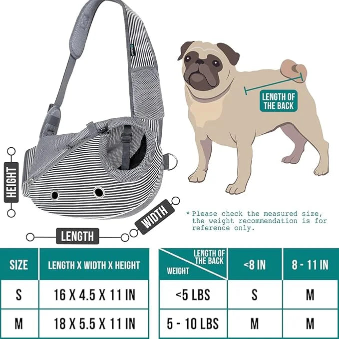 PetAmi Dog Sling Carrier for Small Dogs, Puppy Carrier Sling Purse, Dog Bags For Traveling, Carrying Bag to Wear Medium Ca...