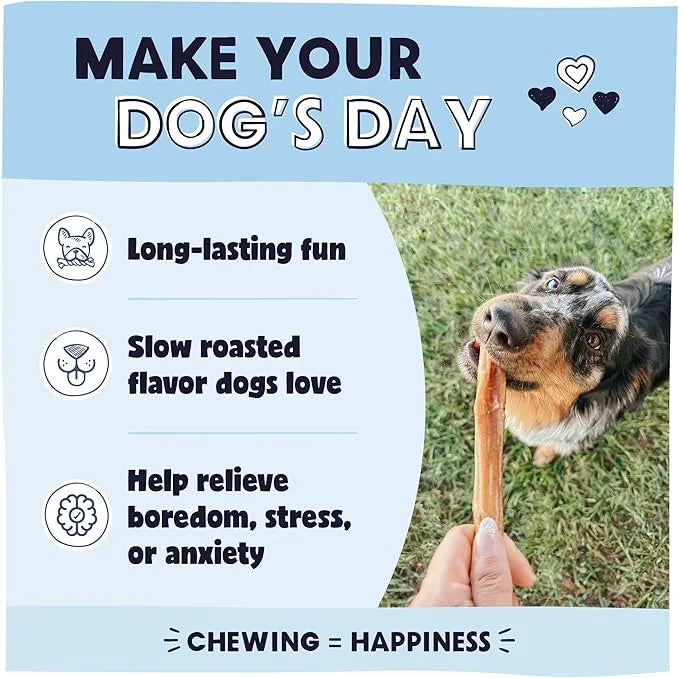 Pawstruck All-Natural 7" Bully Sticks for Dogs - Best Long Lasting, Rawhide Free, Low Odor & Grain Free Dental Chew Treat ...