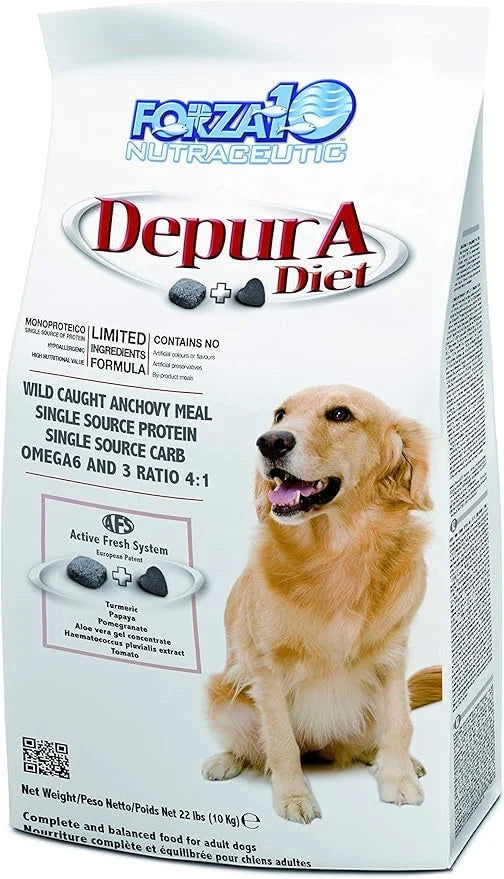 Forza10 Active Depura Daily Life Protection Dry Dog Food, Limited Ingredient Gluten Free All Natural Ingredients Omega 6 V...