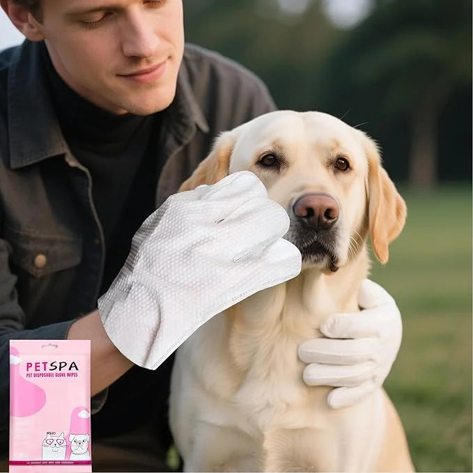 6 Pcs Pet Glove Wipes for Dogs and Cat, Cat Wipes Cleaning Fur and Butt, Pet Wipes for Cat and Dogs for Cleaning, Deodoriz...