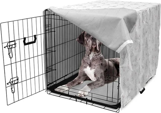 Lunarable Sail Boat Dog Crate Cover, Heart Patterned Sail with Anchor Ships Transportation Nautical, Easy to Use Pet Kenne...