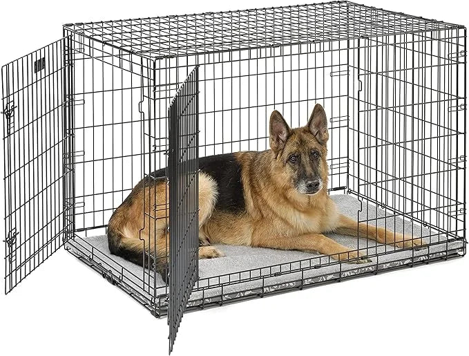 MidWest Homes for Pets Midwest Quiet Time Reversible Dog Crate Pan Cover, Fits Dog Crate Pans, 48" Gray Floral/Fleece, Pan...