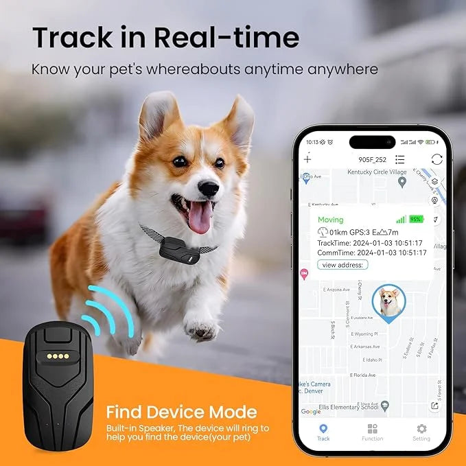 GPS Tracker for Dogs and Activity & Fitness Monitor,Wireless Fence 2 in 1 Pet Tracking Smart Collar,Unlimited Range,Real-T...