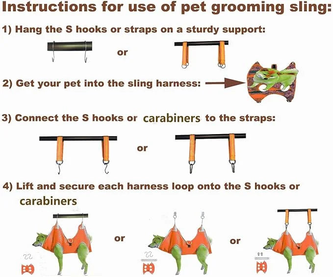 Dog Grooming Hammock with Flea Comb and Dog Nail Clipper, Pet Dog Grooming Hammock Harness with Cat Nail Clipper, Nail Fil...