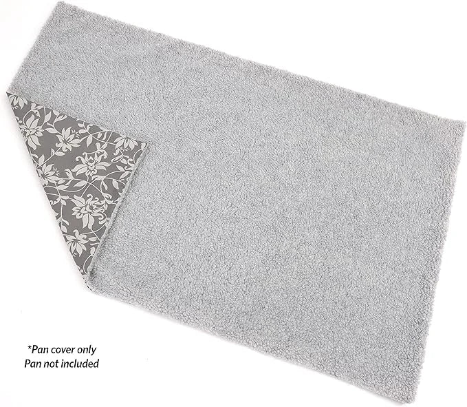 MidWest Homes for Pets Midwest Quiet Time Reversible Dog Crate Pan Cover, Fits Dog Crate Pans, 48" Gray Floral/Fleece, Pan...