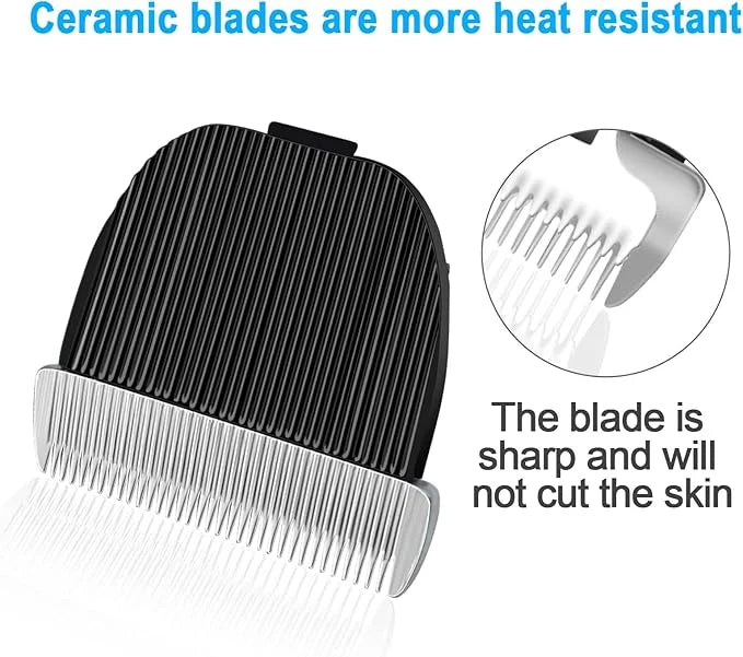 2 Pack Replacement Blade Compatible with oneisall Low Noise Dog Clippers, Made of Ceramic Blade & Stainless Steel Blade - ...