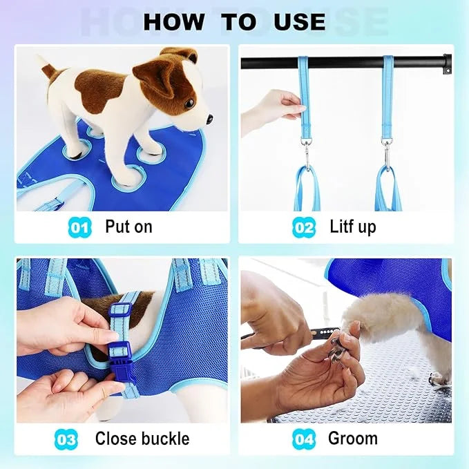Dog Grooming Hammock - Dog Hanging Harness Holder, Cat Hanger Sling Restraint Bag for Nail Trimming/Clipping with Nail Cli...