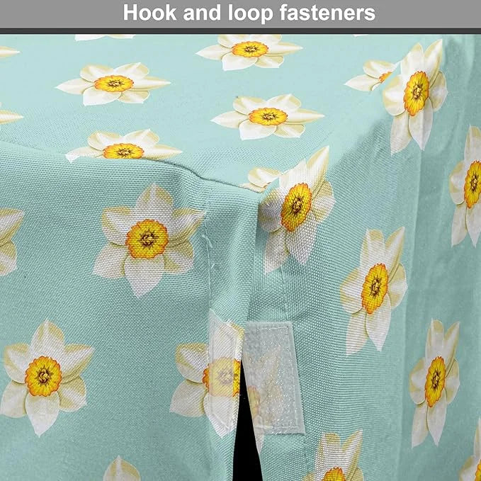 Lunarable Daffodil Dog Crate Cover, Pastel Nature Pattern with Spring Field Theme Narcissus Flower Heads, Easy to Use Pet ...
