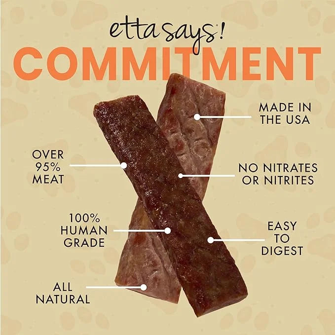 etta says! Variety Pack Snack Bars - Pork + Bacon - Turkey + Bacon - Premium All Natural Meat Treats for Dogs - Human Grad...
