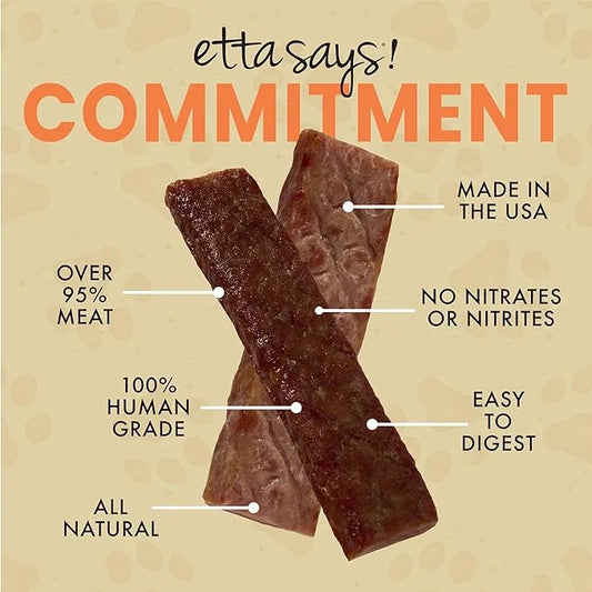 etta says! Variety Pack Snack Bars - Pork + Bacon - Turkey + Bacon - Premium All Natural Meat Treats for Dogs - Human Grad...