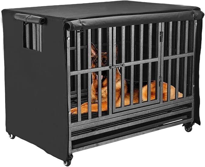 42 inch Heavy Duty Dog Crate Covers Durable 600D Polyester Insulated Dog Kennel Cover Soundproof Windproof Rainproof Shadi...