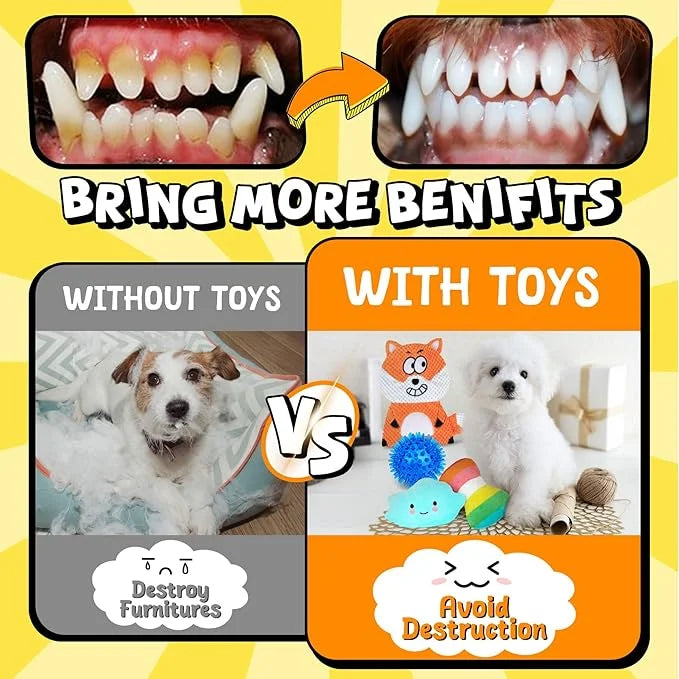Zeaxuie 9 Pack Puppy Toys for Teething, Puppy Chew Toys with Cute Squeaky Dog Toys, Treat Ball and Rope Dog Chew Toys for ...